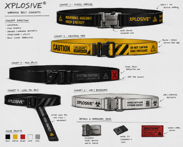 XPLOSIVE Warning Belt Concepts — 5 Tactical Belt Styles